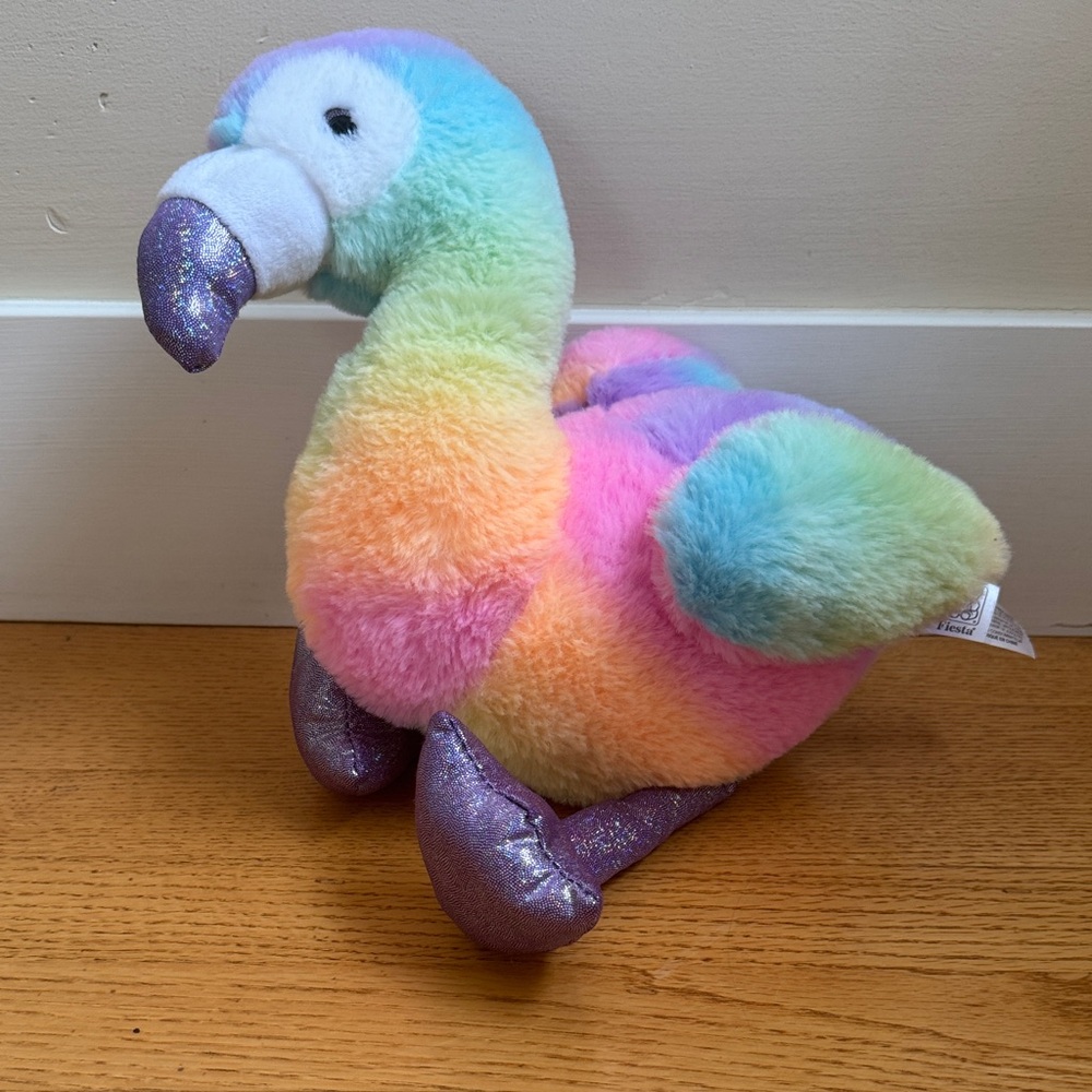 Fiesta Rainbow Plush Flamingo Toy